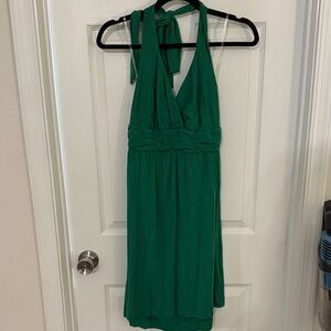Soma Vibrant Green Backless Halter Dress